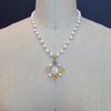 Freshwater Pearls Removable Venetian Pastel Intaglio Maltese Cross Pendant - Basiglio Necklace