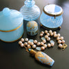 #3 Penina Necklace - Blue Opaline Scent Bottle Pearls Turquoise