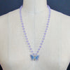 #6 Violet Mariposa Necklace - Violet Chalcedony Lavender Agate Butterfly