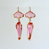 #1 Bacchus Rose Venetian Glass Cameo Intaglio Earrings