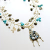 #2 Pajarito Flora Necklace - Turquoise Pearls Pyrite