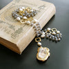 #2 Cateline II Necklace - Mystic Labradorite Chaldeony Rose Pearls Quatrefoils