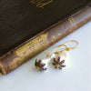 #1A Chantilly  Rhodolite Earrings - Baroque Pearls Rhodolite Garnet