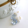 #3 Diana Cluster Earrings - Sky Blue Topaz Pearls Moonstone
