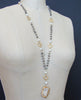 #3 Cateline II Necklace - Mystic Labradorite Chaldeony Rose Pearls Quatrefoils