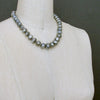 #5 Brooklyn Necklace Mystic Gray Moonstone MOP Inlay Toggle Choker Necklace