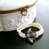 #2Reine des Abeilles Bracelet - Bumble Bee Clasp Triple Strand Pearl Bracelet