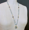 #4 Roisin Layering Necklace - Aquamarine Coin Pearls