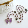 #4 Le Papillon XIII Necklace - Amethyst Butterfly Silverite White Topaz