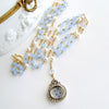#4 Kaleidoscope de Papillon II Necklace - Blue Chalcedony Scorolite Pearls