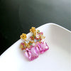 #5 Delphine II Earrings - Pink Topaz Cluster Earrings