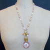 #5 Violetta Necklace - Pink Pearls Cherub Scent Bottle Necklace