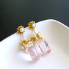 #2 Marisol Cluster Earrings - Pink Topaz Seed Pearls