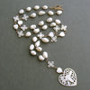 #7 Quenby Necklace - Pearls Mother of Pearl Queen Bee Heart