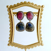 #3 Katie Earrings - Raspberry Denim Blue Sapphire Diamond Earrings