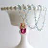 #3 Delphine III Necklace - Pink:Blue Topaz Emerald Citrine Rose Quartz