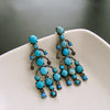#5 Aveline Earrings - Turquoise Diamond Chandelier Earrings
