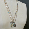 #9 Madonna and Child Necklace - Pearls Turquoise Amazonite Victorian Mourning Locket