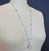 #7 Key to Your Heart Necklace - Aquamarine Sterling Silver Heart Bell Pendant