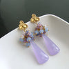 #4 Lavender Chalcedony Cluster Earrings - Lorenia Earrings