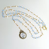 #1 Kaleidoscope de Papillon II Necklace - Blue Chalcedony Scorolite Pearls