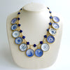 #2 China Doll Blue White Necklace - Lapis Quatrefoils Blue White Plates