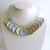 #3 China Doll Whimsical Cottage Necklace - Seafoam Chalcedony Miniature Plates