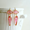 #2 Bacchus Rose Venetian Glass Cameo Intaglio Earrings