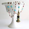 #2 Adrianna Necklace - Austro Hungarian Fob Garnets Turquoise