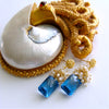 #2 Dione IV Earrings - London Blue Topaz Seed Pearl Moonstone Cluster Earrings