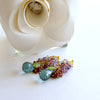 #4 Fleur Earrings - Garnet, Topaz, Amethyst, Iolite Cluster Earrings