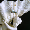 #2 Chantilly Emerald Green Earrings - Baroque Pearls Green Onyx