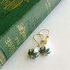 #3 Chantilly Emerald Green Earrings - Baroque Pearls Green Onyx