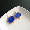 #3 Manarola Earrings - Cobalt Blue Intaglios