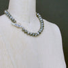 #6 Brooklyn Necklace Mystic Gray Moonstone MOP Inlay Toggle Choker Necklace