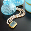 #4A Tricia II Bracelet - Pearls Aquamarine Clasp