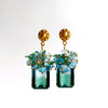 #1 Bella Cluster Earrings - Blue Green Ametrine Topaz Apatite Green Onyx