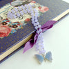 #4 Violet Mariposa Necklace - Violet Chalcedony Lavender Agate Butterfly