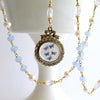 #5 Kaleidoscope de Papillon II Necklace - Blue Chalcedony Scorolite Pearls