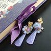 #3 Lavender Chalcedony Cluster Earrings - Lorenia Earrings
