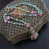 #7 Ainsley Necklace - Turquoise Pink Topaz Austro Hungarian Chatelaine Scent Bottle