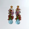 #1 Fleur Earrings - Garnet, Topaz, Amethyst, Iolite Cluster Earrings
