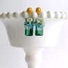 #2 Bella Cluster Earrings - Blue Green Ametrine Topaz Apatite Green Onyx
