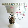 #3 Ainsley Necklace - Turquoise Pink Topaz Austro Hungarian Chatelaine Scent Bottle