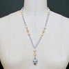 #4 Brezza Dolce III Necklace - Blue Chalcedony Pink Opal Enamel Vinaigrette Necklace