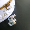 #4 Diana II Earrings - Sky Blue Topaz Seed Pearls Cluster Earrings