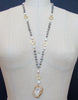 #5 Cateline II Necklace - Mystic Labradorite Chaldeony Rose Pearls Quatrefoils