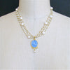 #5 Taormina Necklace - Pearls Venetian Blue Intaglio