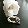 #3 Reine des Abeilles Bracelet - Bumble Bee Clasp Triple Strand Pearl Bracelet