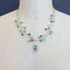 #6 Pajarito Flora Necklace - Turquoise Pearls Pyrite